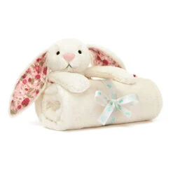 Jellycat Stofftier Blossom Cream Bunny 'Berry' Blankie Kuscheldecke Hase
