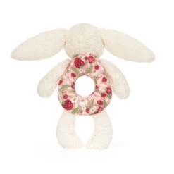 Jellycat Stofftier Blossom Cream Bunny 'Berry' Ring Rattle Plüsch-Greifling-Rassel Hase -Jellycat BRR4MS 3 867369
