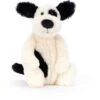 Jellycat Bashful Welpe Schwarz Und Cremefarben Klein - 18 Cm